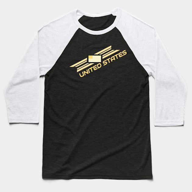 United States Gold Flag Team Shirt Baseball T-Shirt by AurumBrand